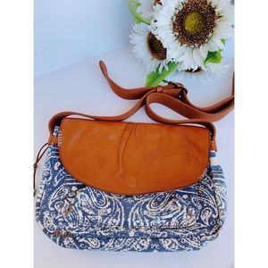 Lucky brand crossbody purse tan brown canvas bag